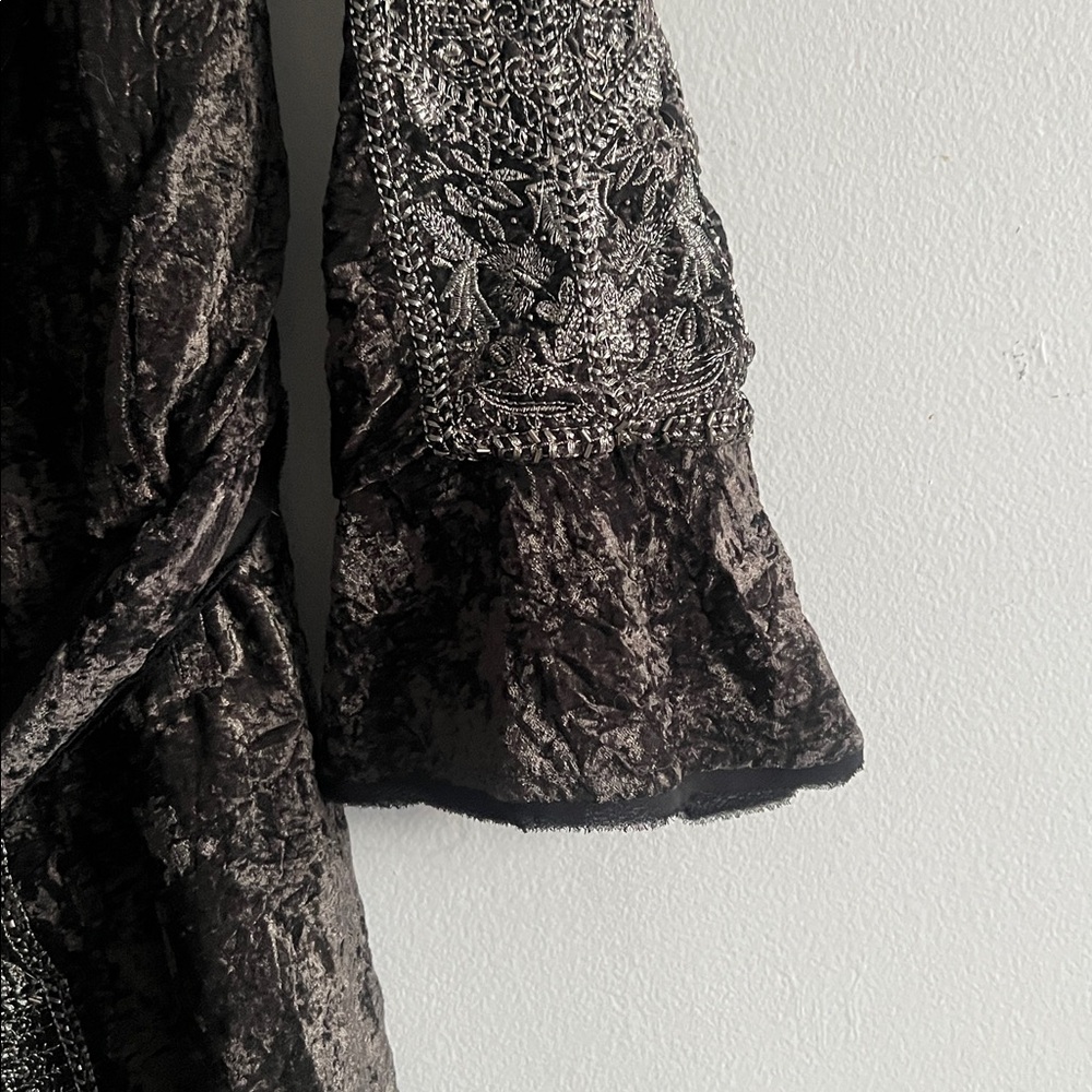 Zara EMBROIDERED VELVET KIMONO ZW COLLECTION LIMITED EDITION size S - Picture 5 of 7